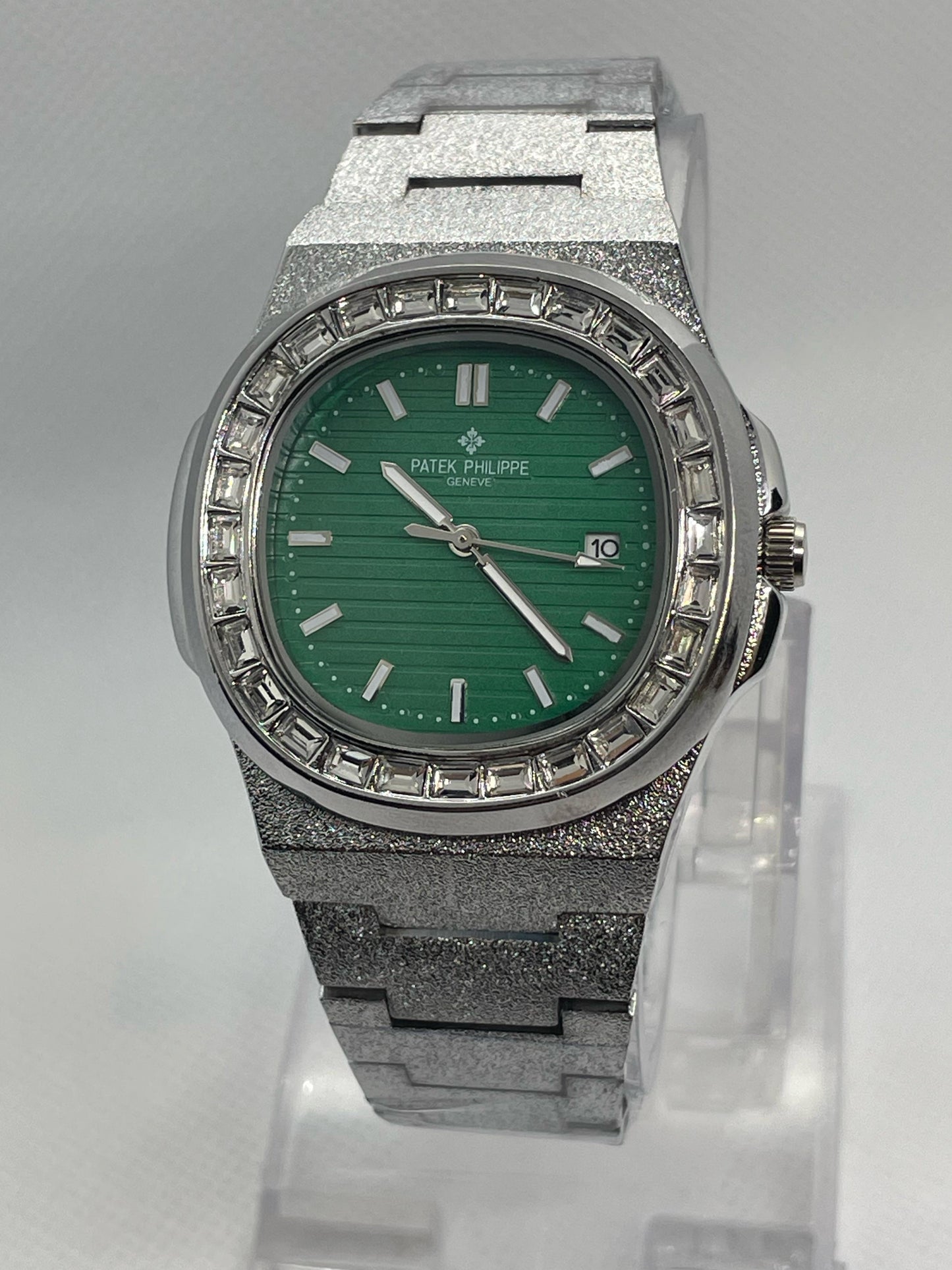 Patek Philippe- Nautilus Stainless Steel with Diamond Bezel